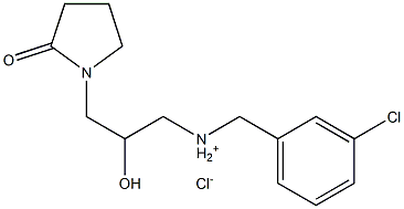 N-(3-chlorobenzyl)-2-hydroxy-3-(2-oxo-1-pyrrolidinyl)-1-propanaminium chloride Structure