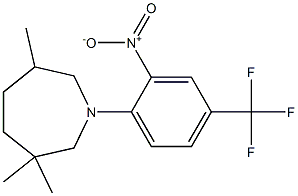 3,3,6-trimethyl-1-[2-nitro-4-(trifluoromethyl)phenyl]azepane,,结构式