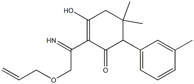 2-[(allyloxy)ethanimidoyl]-3-hydroxy-5,5-dimethyl-6-(3-methylphenyl)-2-cyclohexen-1-one,,结构式