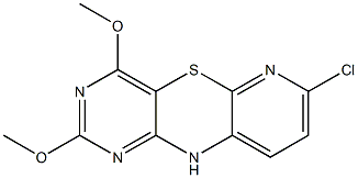 7-chloro-2,4-dimethoxy-10H-pyrido[2,3-b]pyrimido[4,5-e][1,4]thiazine 化学構造式