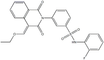 3-(4-Ethoxymethylene-1,3-dioxo-3,4-dihydro-1H-isoquinolin-2-yl)-N-(2-fluoro-phenyl)-benzenesulfonamide Structure