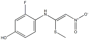 3-fluoro-4-{[1-(methylsulfanyl)-2-nitrovinyl]amino}benzenol 结构式