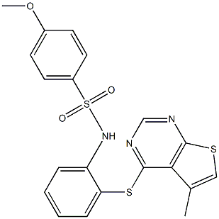  N1-{2-[(5-methylthieno[2,3-d]pyrimidin-4-yl)thio]phenyl}-4-methoxybenzene-1-sulfonamide