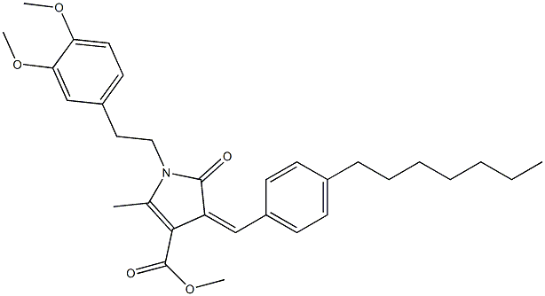 methyl 1-(3,4-dimethoxyphenethyl)-3-[(Z)-(4-heptylphenyl)methylidene]-5-methyl-2-oxo-1,2-dihydro-3H-pyrrole-4-carboxylate