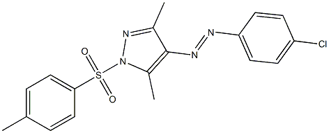 4-[2-(4-chlorophenyl)diaz-1-enyl]-3,5-dimethyl-1-[(4-methylphenyl)sulfonyl]-1H-pyrazole Struktur