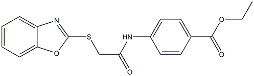 ethyl 4-{[2-(1,3-benzoxazol-2-ylthio)acetyl]amino}benzoate 化学構造式