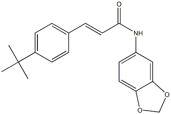 N1-(1,3-benzodioxol-5-yl)-3-[4-(tert-butyl)phenyl]acrylamide,,结构式