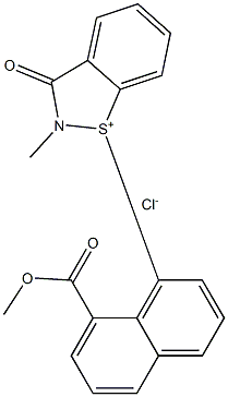 1-[8-(methoxycarbonyl)-1-naphthyl]-2-methyl-3-oxo-2,3-dihydrobenzo[d]isothiazol-1-ium chloride,,结构式