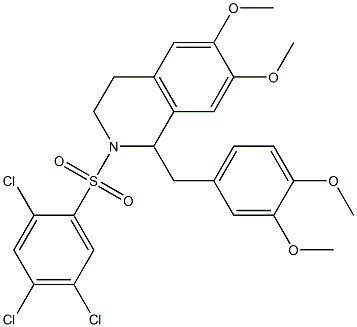 1-(3,4-dimethoxybenzyl)-6,7-dimethoxy-2-[(2,4,5-trichlorophenyl)sulfonyl]-1,2,3,4-tetrahydroisoquinoline Struktur