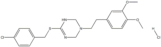 6-[(4-chlorobenzyl)thio]-3-(3,4-dimethoxyphenethyl)-1,2,3,4-tetrahydro-1,3,5-triazine hydrochloride|