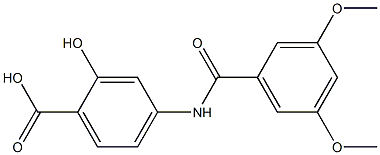 4-[(3,5-dimethoxybenzoyl)amino]-2-hydroxybenzoic acid Struktur