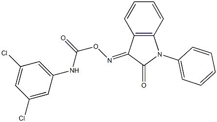 3-({[(3,5-dichloroanilino)carbonyl]oxy}imino)-1-phenyl-1H-indol-2-one,,结构式