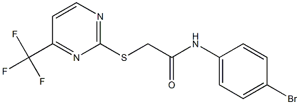 N1-(4-bromophenyl)-2-{[4-(trifluoromethyl)pyrimidin-2-yl]thio}acetamide,,结构式