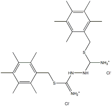 {(2-{ammonio[(2,3,4,5,6-pentamethylbenzyl)thio]methyl}hydrazino)[(2,3,4,5,6-pentamethylbenzyl)thio]methylidene}ammonium dichloride