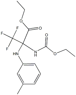 ethyl 2-[(ethoxycarbonyl)amino]-3,3,3-trifluoro-2-(3-toluidino)propanoate 化学構造式