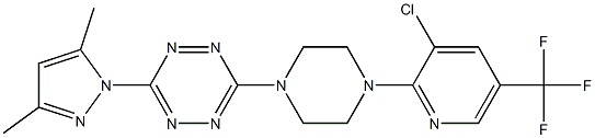 3-{4-[3-chloro-5-(trifluoromethyl)-2-pyridinyl]piperazino}-6-(3,5-dimethyl-1H-pyrazol-1-yl)-1,2,4,5-tetraazine,,结构式