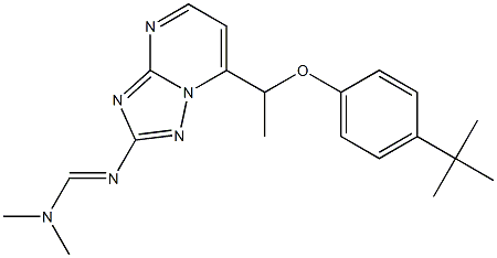 N'-(7-{1-[4-(tert-butyl)phenoxy]ethyl}[1,2,4]triazolo[1,5-a]pyrimidin-2-yl)-N,N-dimethyliminoformamide,,结构式