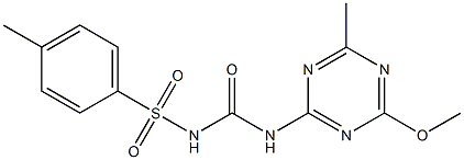 2-methoxy-4-methyl-6-[({[(4-methylphenyl)sulfonyl]amino}carbonyl)amino]-1,3,5-triazine Struktur