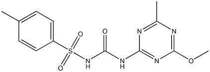 2-methoxy-4-methyl-6-[({[(4-methylphenyl)sulfonyl]amino}carbonyl)amino]-1,3,5-triazine 结构式