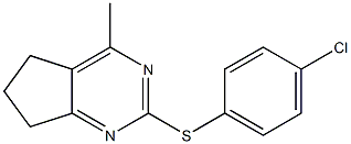 4-chlorophenyl 4-methyl-6,7-dihydro-5H-cyclopenta[d]pyrimidin-2-yl sulfide,,结构式