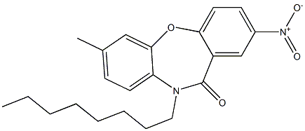 7-methyl-2-nitro-10-octyldibenzo[b,f][1,4]oxazepin-11(10H)-one 结构式