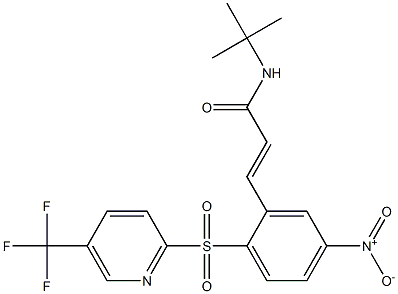 N1-(tert-butyl)-3-(5-nitro-2-{[5-(trifluoromethyl)-2-pyridyl]sulfonyl}phenyl)acrylamide|