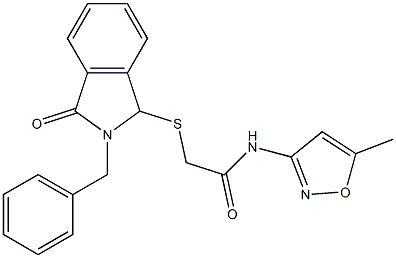 2-[(2-benzyl-3-oxo-2,3-dihydro-1H-isoindol-1-yl)sulfanyl]-N-(5-methyl-3-isoxazolyl)acetamide Structure