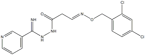 3-{[(2,4-dichlorobenzyl)oxy]imino}-N'-[imino(3-pyridinyl)methyl]propanohydrazide 化学構造式