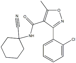 N4-(1-cyanocyclohexyl)-3-(2-chlorophenyl)-5-methyl-4-isoxazolecarboxamide,,结构式