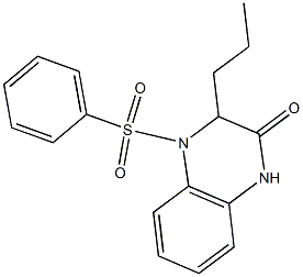 4-(phenylsulfonyl)-3-propyl-3,4-dihydro-2(1H)-quinoxalinone Struktur