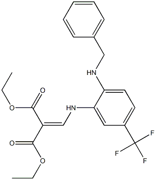 diethyl 2-{[2-(benzylamino)-5-(trifluoromethyl)anilino]methylidene}malonate 结构式