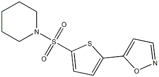 1-{[5-(5-isoxazolyl)-2-thienyl]sulfonyl}piperidine 化学構造式