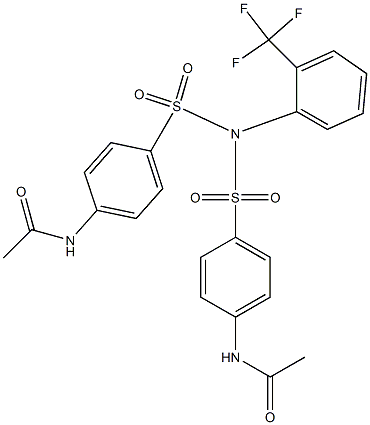 N1-(4-{[{[4-(acetylamino)phenyl]sulfonyl}-2-(trifluoromethyl)anilino]sulfonyl}phenyl)acetamide Structure