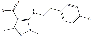 N5-(4-chlorophenethyl)-1,3-dimethyl-4-nitro-1H-pyrazol-5-amine 化学構造式