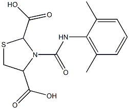 3-[(2,6-dimethylanilino)carbonyl]-1,3-thiazolane-2,4-dicarboxylic acid 化学構造式