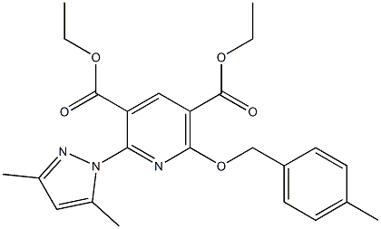 diethyl 2-(3,5-dimethyl-1H-pyrazol-1-yl)-6-[(4-methylbenzyl)oxy]-3,5-pyridinedicarboxylate|