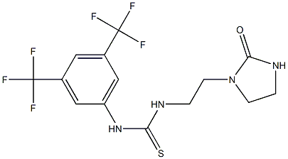 N-[3,5-di(trifluoromethyl)phenyl]-N'-[2-(2-oxo-1-imidazolidinyl)ethyl]thiourea Structure