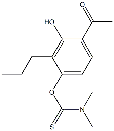 4-acetyl-3-hydroxy-2-propylphenyl (dimethylamino)methanethioate 结构式