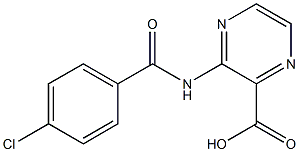 3-[(4-chlorobenzoyl)amino]-2-pyrazinecarboxylic acid 结构式