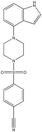 4-{[4-(1H-indol-4-yl)piperazino]sulfonyl}benzonitrile 结构式