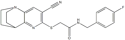 2-[(4-cyano-1,6-diazatricyclo[6.2.2.0~2,7~]dodeca-2,4,6-trien-5-yl)sulfanyl]-N-(4-fluorobenzyl)acetamide