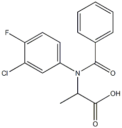 2-(benzoyl-3-chloro-4-fluoroanilino)propanoic acid Structure