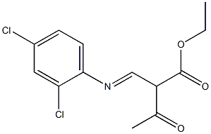 ethyl 2-{[(2,4-dichlorophenyl)imino]methyl}-3-oxobutanoate 化学構造式