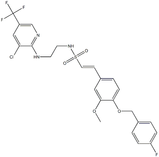  (E)-N-(2-{[3-chloro-5-(trifluoromethyl)-2-pyridinyl]amino}ethyl)-2-{4-[(4-fluorobenzyl)oxy]-3-methoxyphenyl}-1-ethenesulfonamide