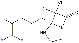 6,6-dichloro-5-[(3,4,4-trifluoro-3-butenyl)sulfanyl]-1,4-diazabicyclo[3.2.0]heptan-7-one 结构式