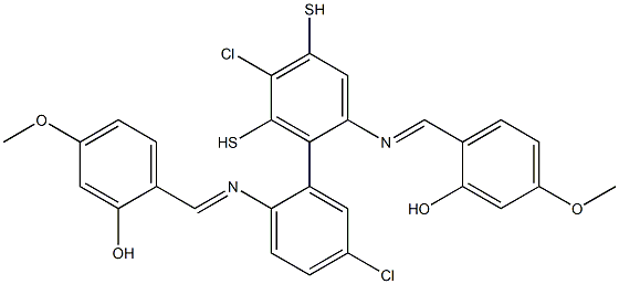 2-[({4-chloro-2-[(5-chloro-2-{[(E)-(2-hydroxy-4-methoxyphenyl)methylidene]amino}phenyl)disulfanyl]phenyl}imino)methyl]-5-methoxybenzenol