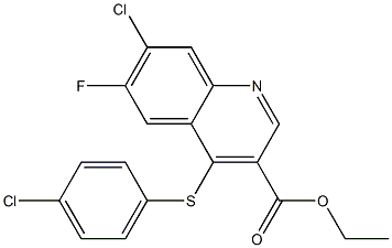 ethyl 7-chloro-4-[(4-chlorophenyl)thio]-6-fluoroquinoline-3-carboxylate 化学構造式