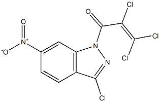 2,3,3-trichloro-1-(3-chloro-6-nitro-1H-indazol-1-yl)prop-2-en-1-one 结构式