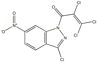 2,3,3-trichloro-1-(3-chloro-6-nitro-1H-indazol-1-yl)prop-2-en-1-one,,结构式