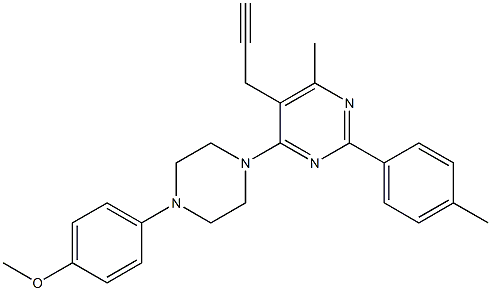 4-[4-(4-methoxyphenyl)piperazino]-6-methyl-2-(4-methylphenyl)-5-(2-propynyl)pyrimidine Structure